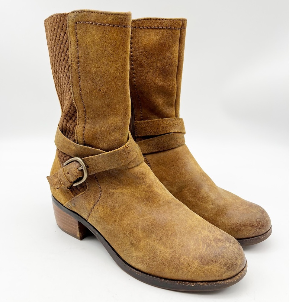 UGG Lula Mae Women’s Leather Boots Tan Brown Size 7